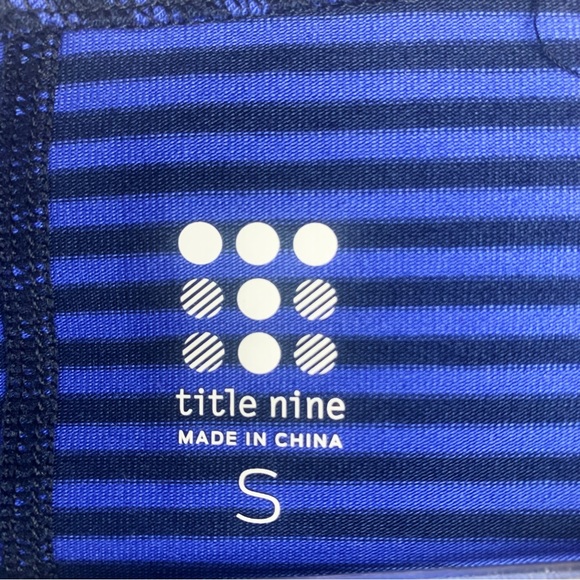 Title Nine Striped Vibe Tee Blue/Black Size S - Picture 3 of 6